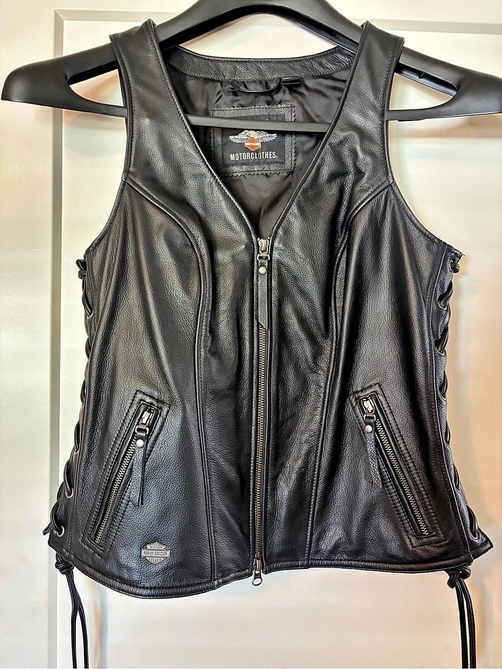Harley-Davidson Women's Leather Lace-Up Biker Vest